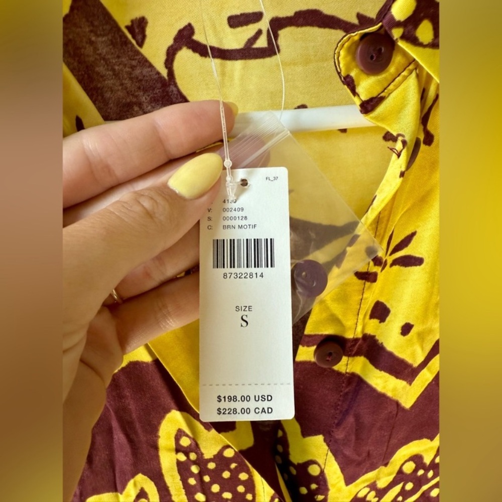 NWT Anthropologie Corey Lynn Carter Long Sleeve Printed Shirt Maxi Dress S $198 - Picture 10 of 10